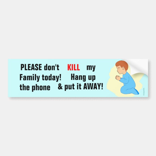 praying clipart, PLEASE don't, KILL, Family tod... Bumper Sticker (Front)