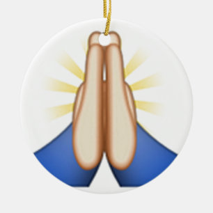 praying emoji ceramic tree decoration