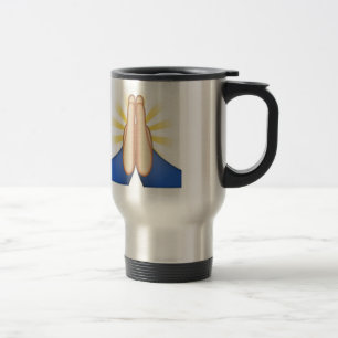 praying emoji travel mug