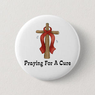 Praying For A Cure 6 Cm Round Badge