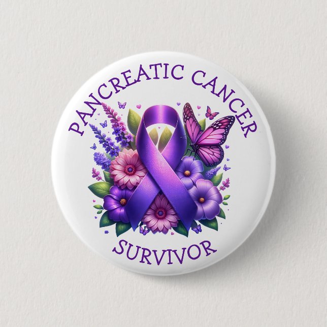 Praying for a Cure for Pancreatic Cancer 6 Cm Round Badge (Front)