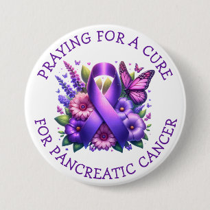 Praying for a Cure for Pancreatic Cancer 7.5 Cm Round Badge
