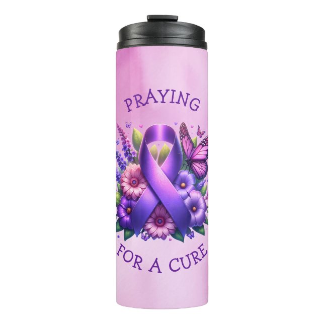 Praying for a Cure  | Pancreatic Cancer Thermal Tumbler (Front)