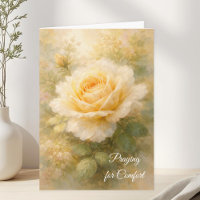 Praying for Comfort Christian Yellow Rose Sympathy
