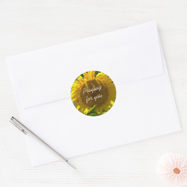 Praying For You Classic Round Sticker (Envelope)