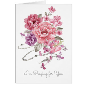 Praying for You  Floral Catholic Holy Rosary