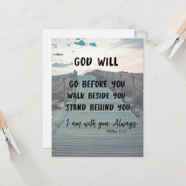 Praying for You Inspirational Christian Card (Front/Back In Situ)