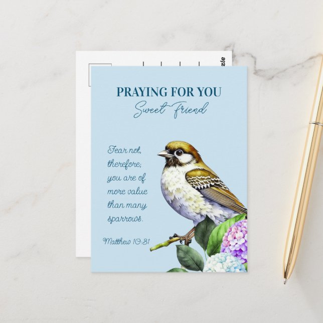 Praying For You Sweet Friend Postcard (Front/Back In Situ)