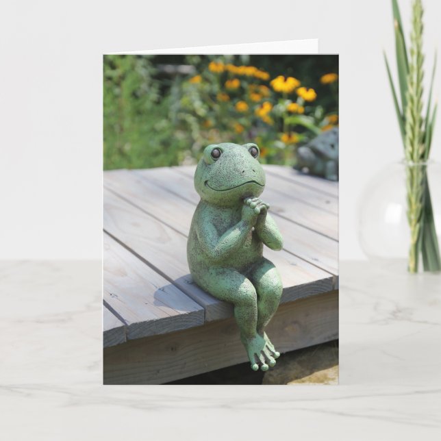 Praying Frog Inspirational Card - Blank Inside (Front)