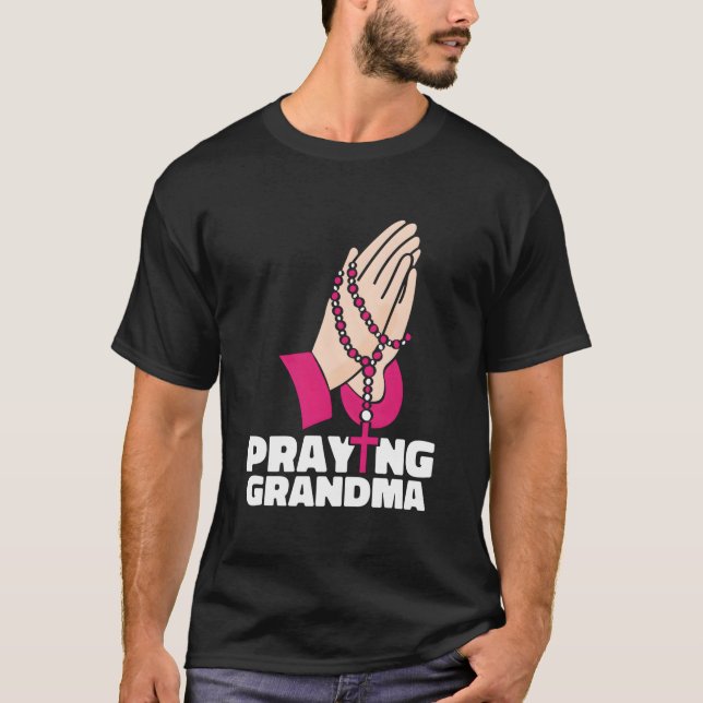 Praying Grandma Grandmother Christianity Christian T-Shirt (Front)