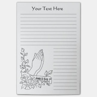 praying hand line art personalizable by Jenny Luan Post-it Notes