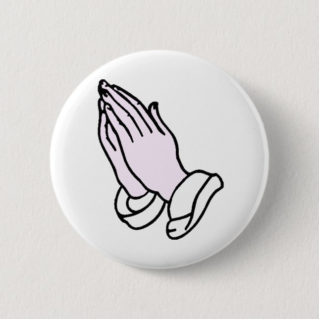 Praying Hands 6 Cm Round Badge (Front)
