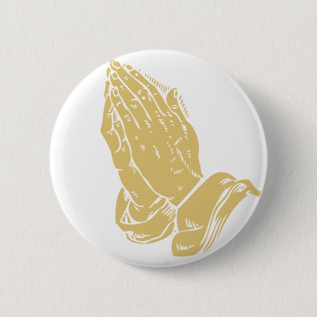 Praying Hands 6 Cm Round Badge (Front)