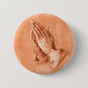 Praying Hands 6 Cm Round Badge