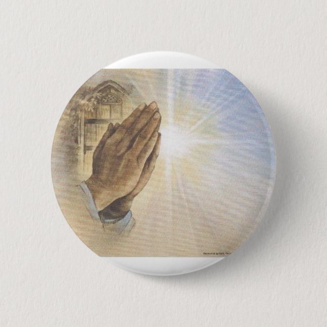 Praying Hands 6 Cm Round Badge (Front)