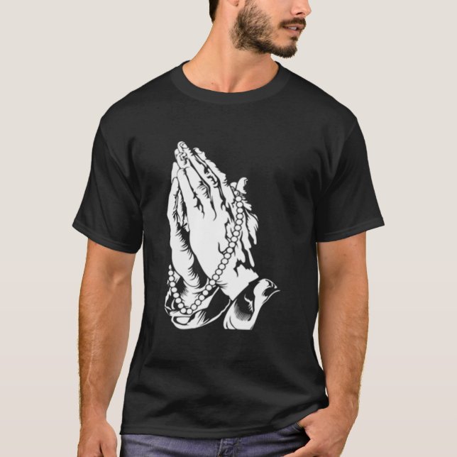 Praying Hands Blessed Christian Catholic T-Shirt (Front)