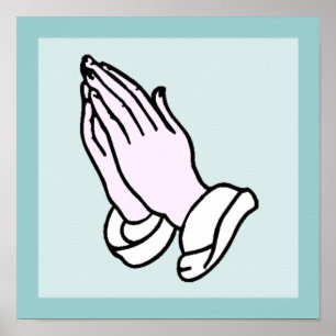 Praying Hands Border Style Poster