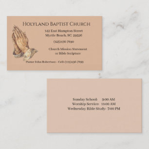 Praying Hands Church Business Cards