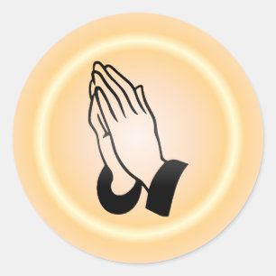 Praying Hands Classic Round Sticker