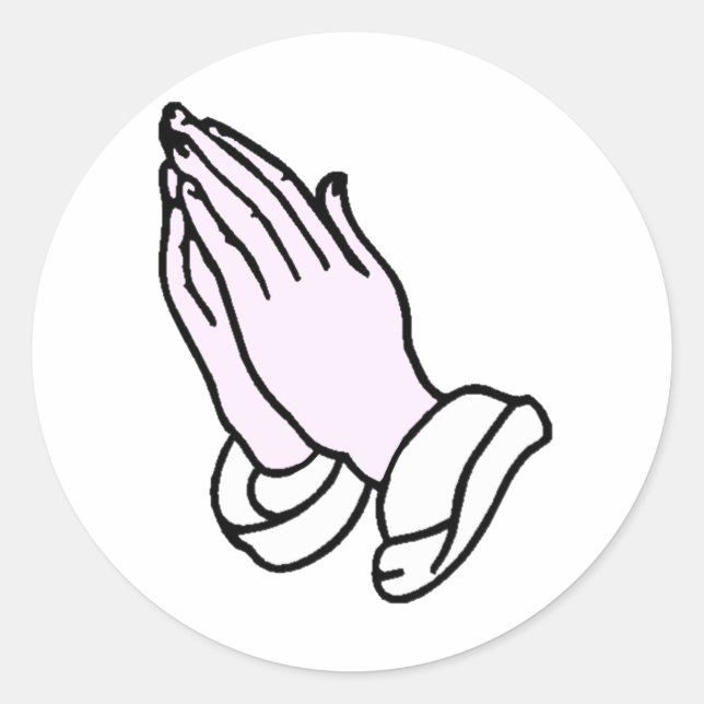 Praying Hands Classic Round Sticker (Front)