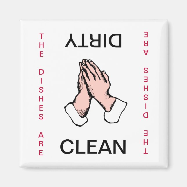 Praying Hands Clean Dirty Dishwasher Magnet (Front)