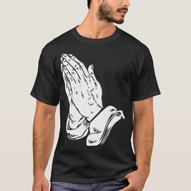 Praying Hands - Cool Christian religious Jesus T-Shirt (Front)