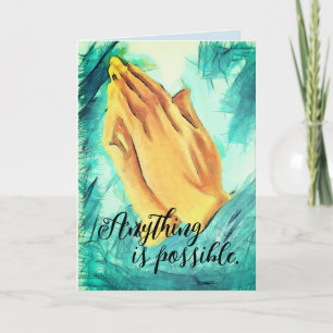 Praying Hands Folded Greeting Card