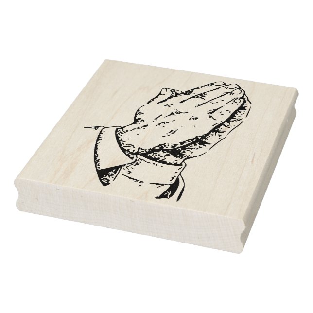 Praying hands illustration pattern art stamp (Stamp)