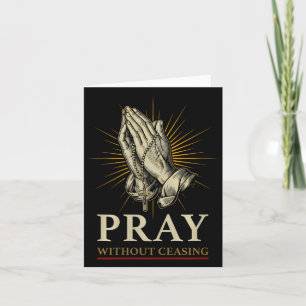 Praying Hands Jesus Cross Rosary Faith Devotion Pr Card