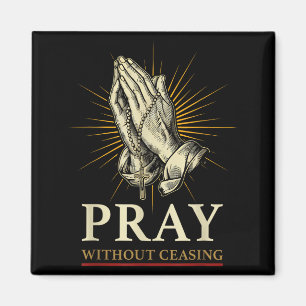 Praying Hands Jesus Cross Rosary Faith Devotion Pr Magnet