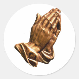 praying hands ministry classic round sticker