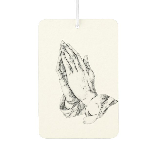 Praying hands outline car air freshener (Front)