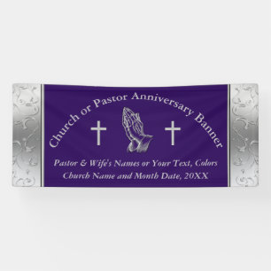 Praying Hands Pastor or Church Anniversary Banner