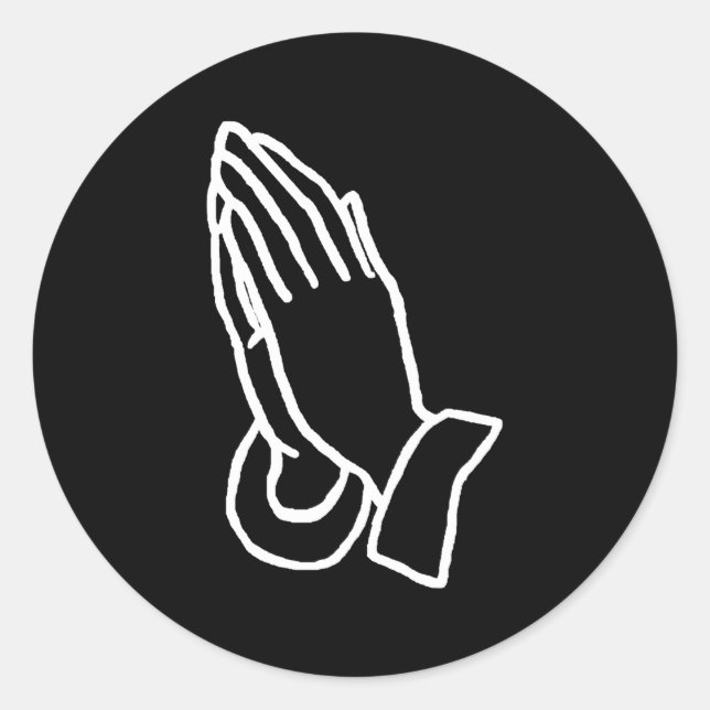 Praying Hands Prayer Classic Round Sticker (Front)
