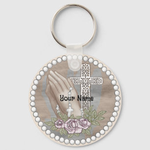 Praying Hands Rosary Key Ring