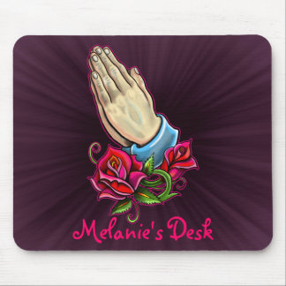 Praying Hands Roses Design Mouse Mat