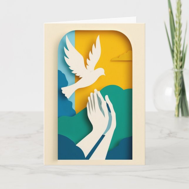 Praying Hands & Soaring Dove Card (Front)