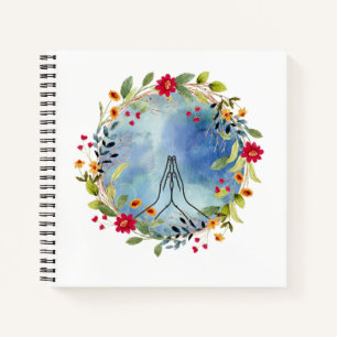 Praying hands watercolor notebook