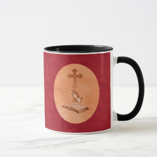 Praying Hands with Cross and Bible Mug