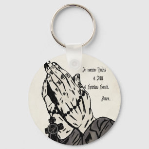Praying Hands (With Sign of the Cross) Key Ring