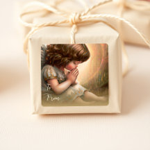 Praying Little Girl Angel Radiant Light Halo