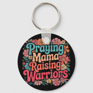 Praying Mama Raising Warriors Jesus Christian Moth Key Ring