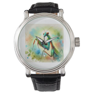 Praying Mantis 031024AREF144 - Watercolor Watch