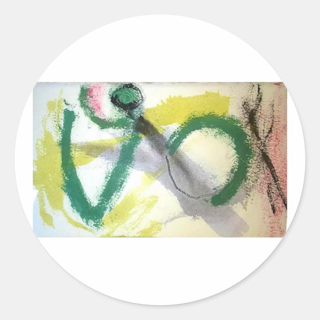 Praying Mantis Abstract Jeff Hankamer Artjunkhaus  Classic Round Sticker (Front)