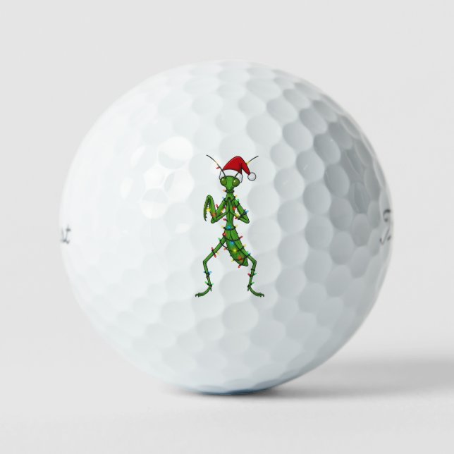 Praying Mantis Christmas Holiday Insect Bug Golf Balls (Front)