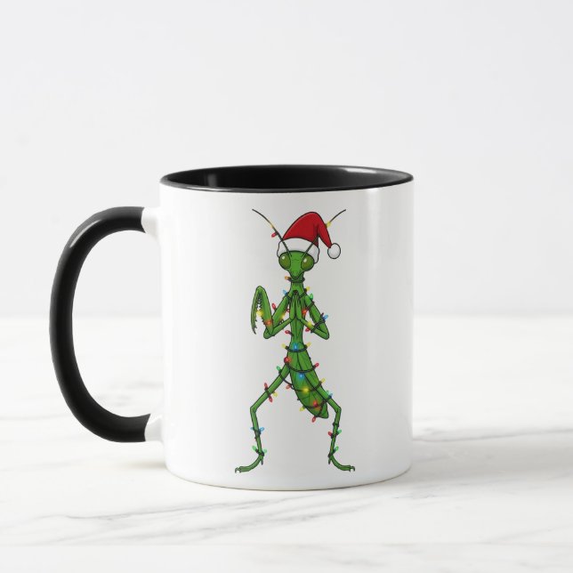 Praying Mantis Christmas Holiday Insect Bug Mug (Left)