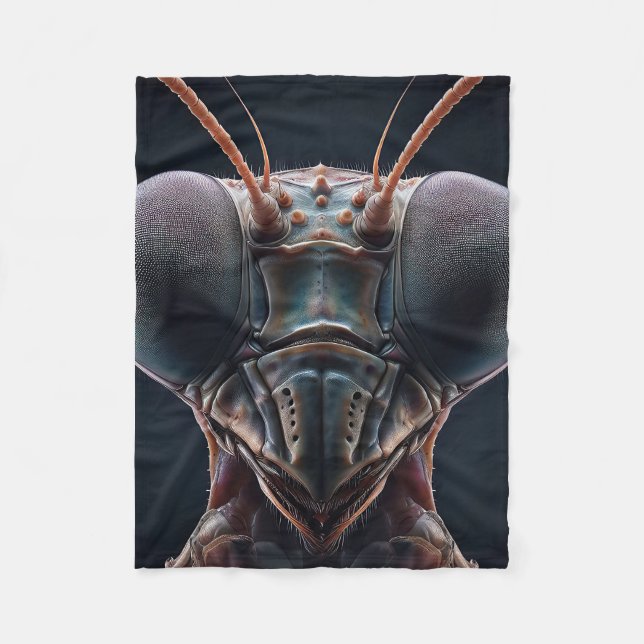 Praying Mantis Close up Macro Fleece Blanket (Front)