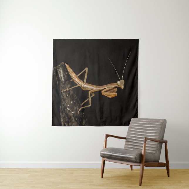 Praying Mantis Cute And Creepy Insect Art Tapestry (In Situ)