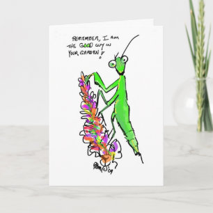 praying mantis eco garden card