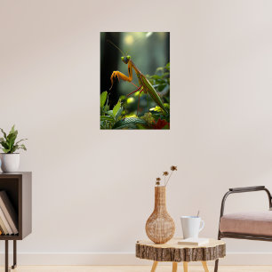 Praying Mantis in the Forest Poster